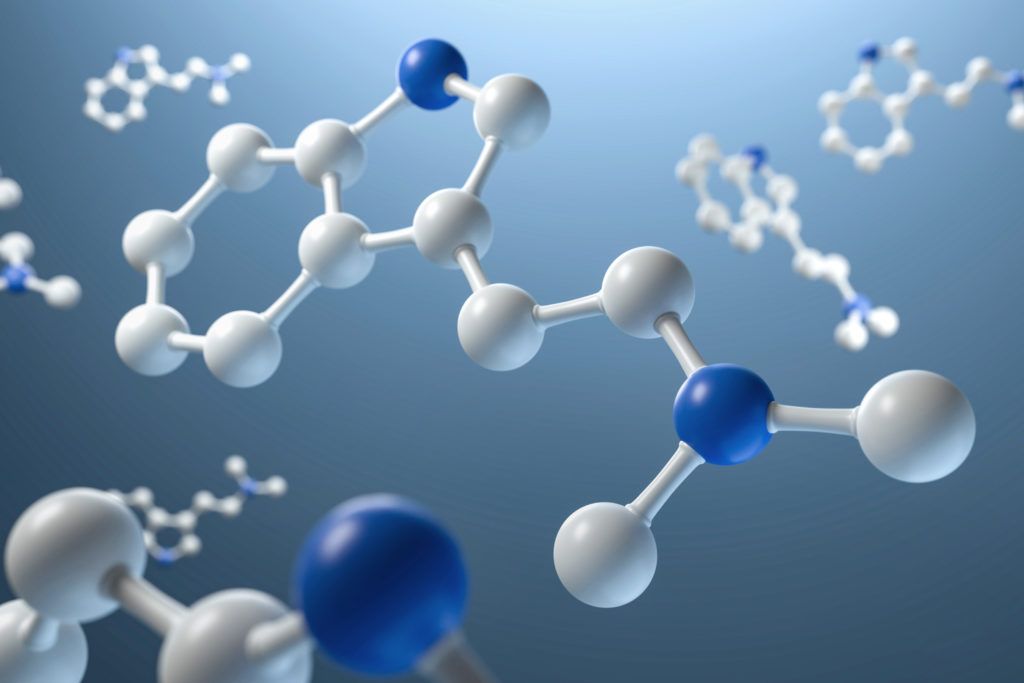 A model of the chemical structure of DMT.